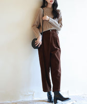 ラグランスリーブ変形編みニットプルオーバーsdpxyf2996 ブラウン