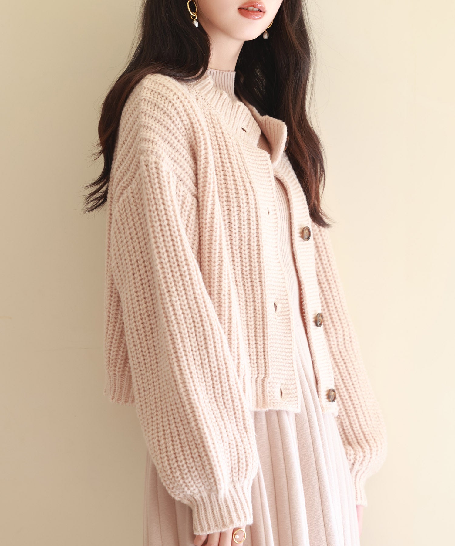 2wayドロップショルダーニットsdpxyf2998 ベージュ