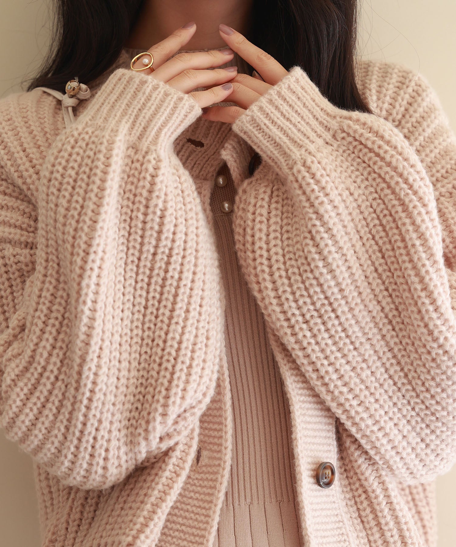 2wayドロップショルダーニットsdpxyf2998 ベージュ