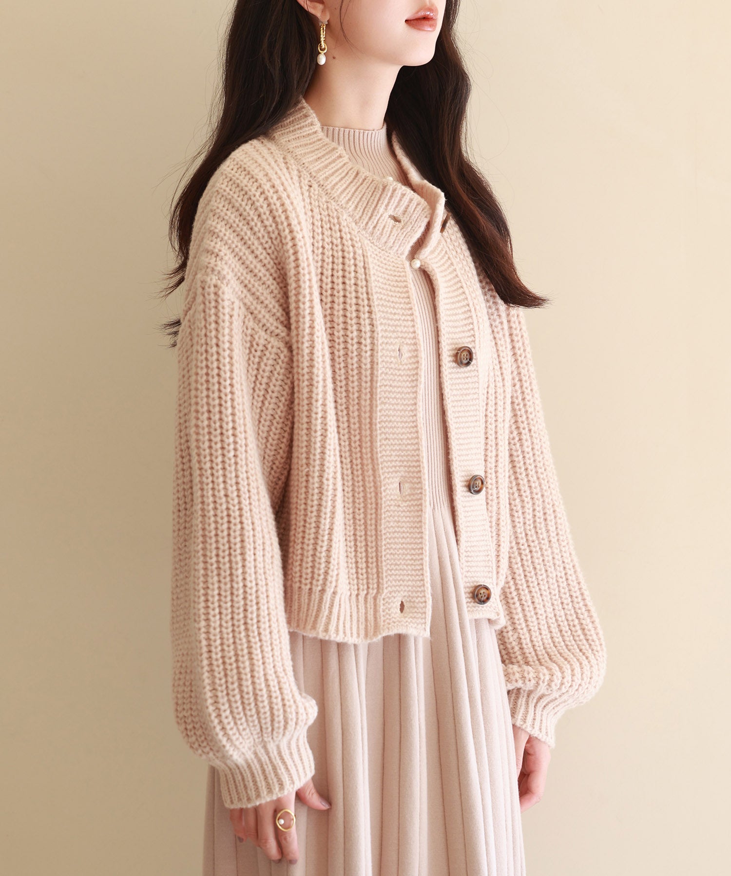 2wayドロップショルダーニットsdpxyf2998 ベージュ