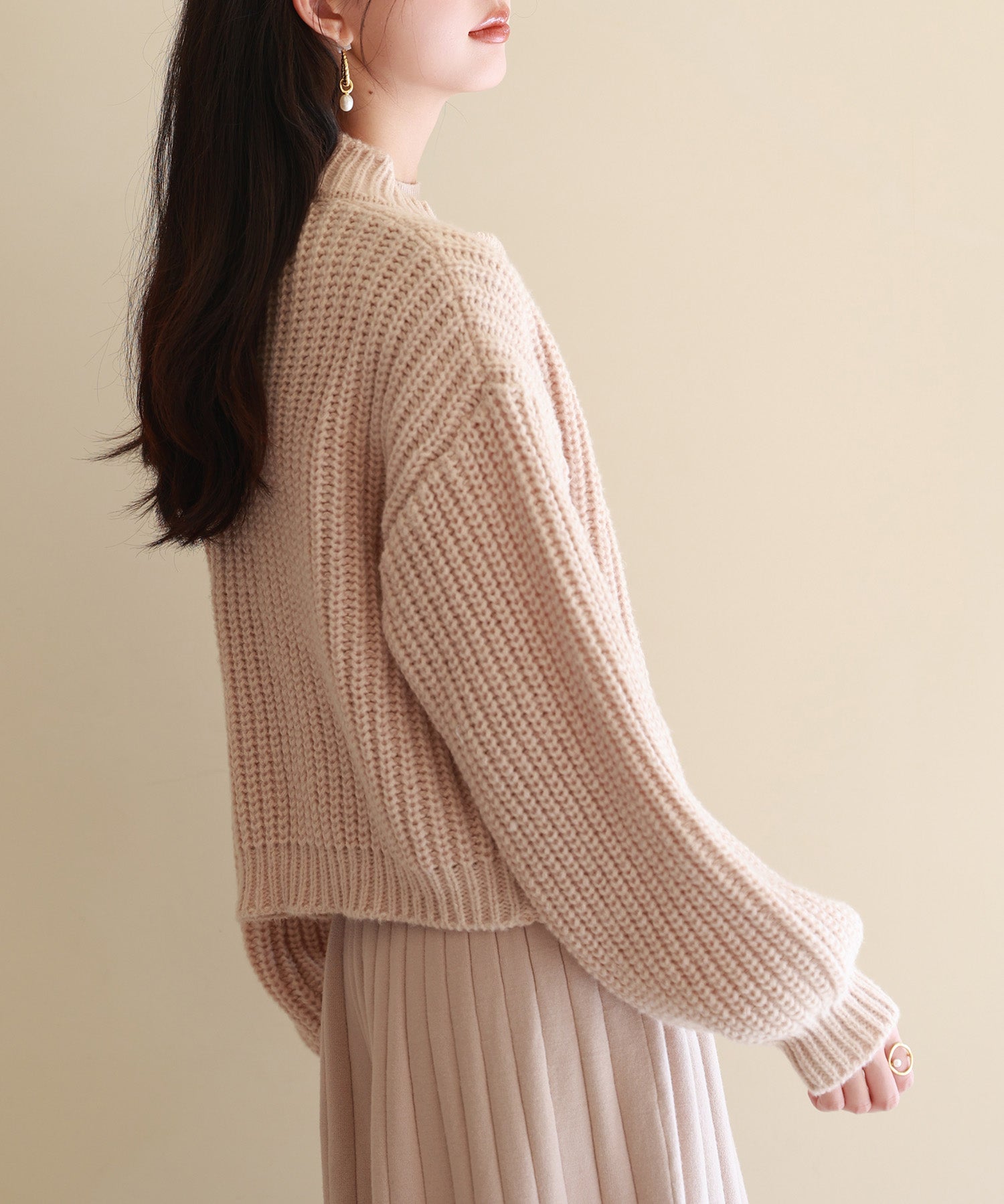 2wayドロップショルダーニットsdpxyf2998 ベージュ