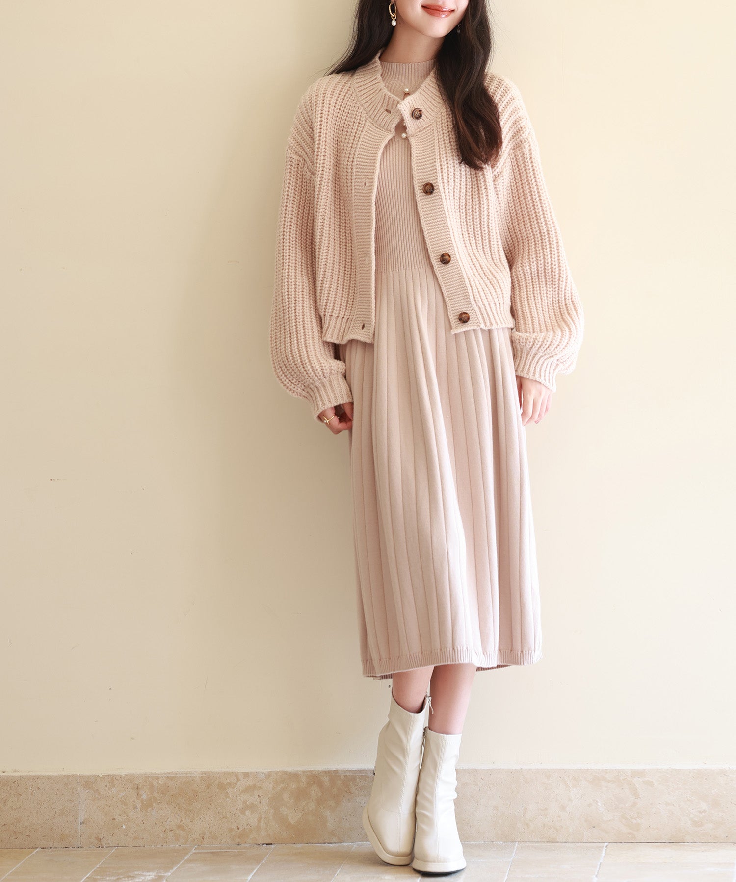 2wayドロップショルダーニットsdpxyf2998 ベージュ