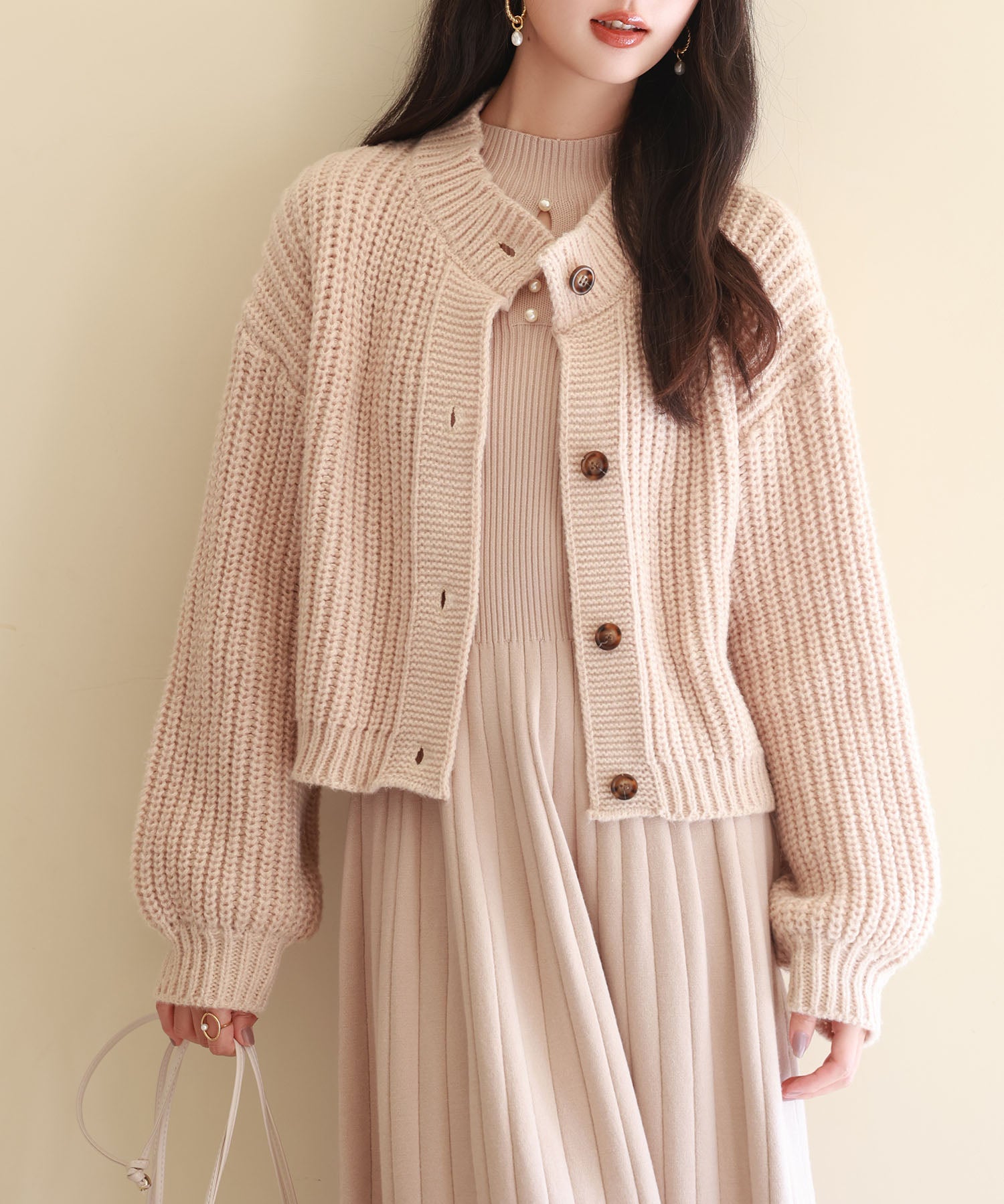 2wayドロップショルダーニットsdpxyf2998 ベージュ