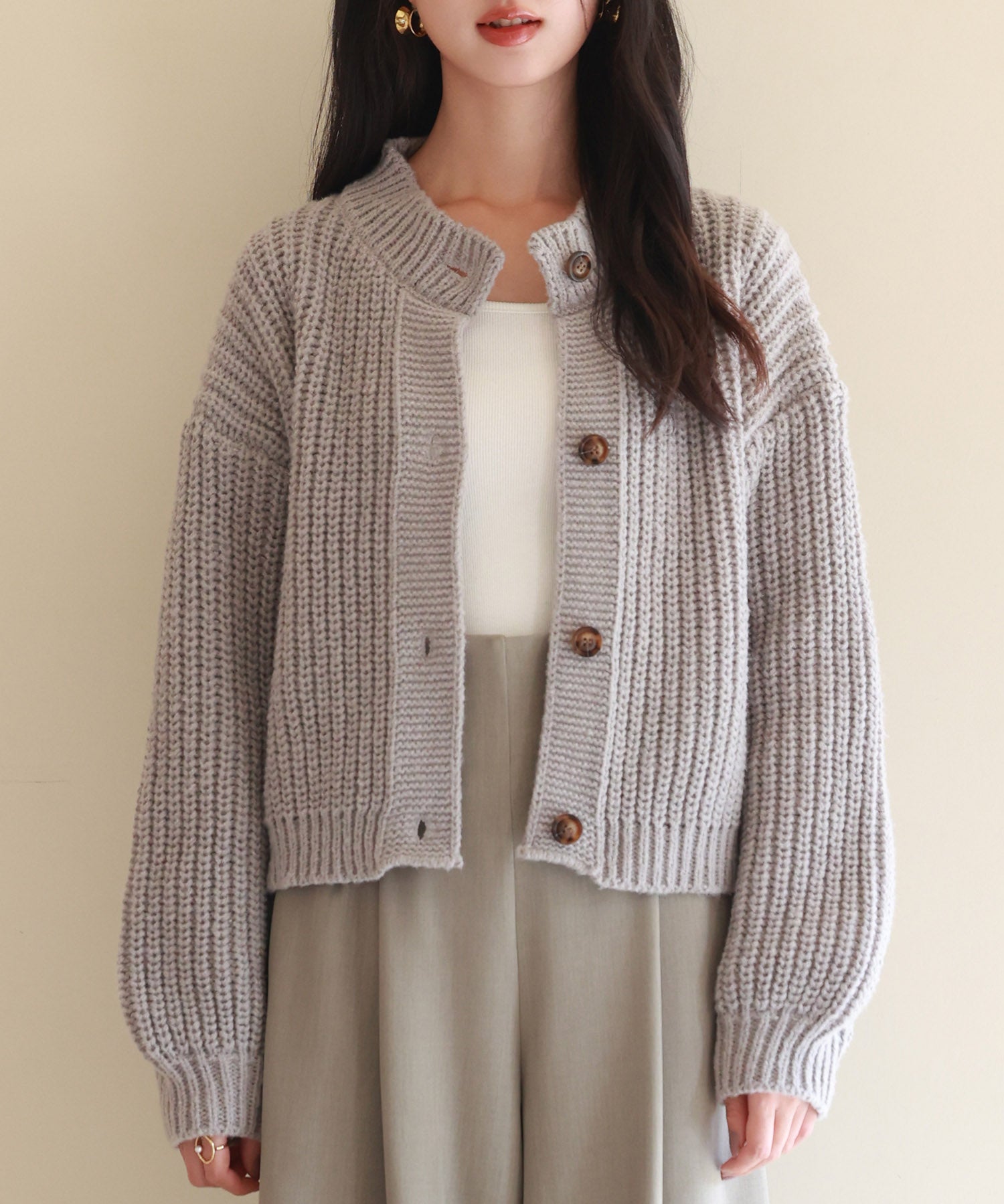 2wayドロップショルダーニットsdpxyf2998 グレー