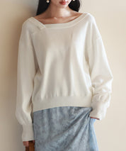 【2way】アシメトリーネックニットプルオーバーsdpxyf3007-102-38