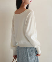 【2way】アシメトリーネックニットプルオーバーsdpxyf3007