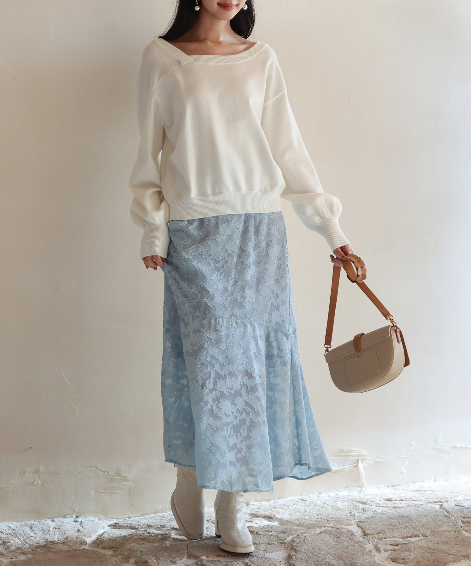 【2way】アシメトリーネックニットプルオーバーsdpxyf3007