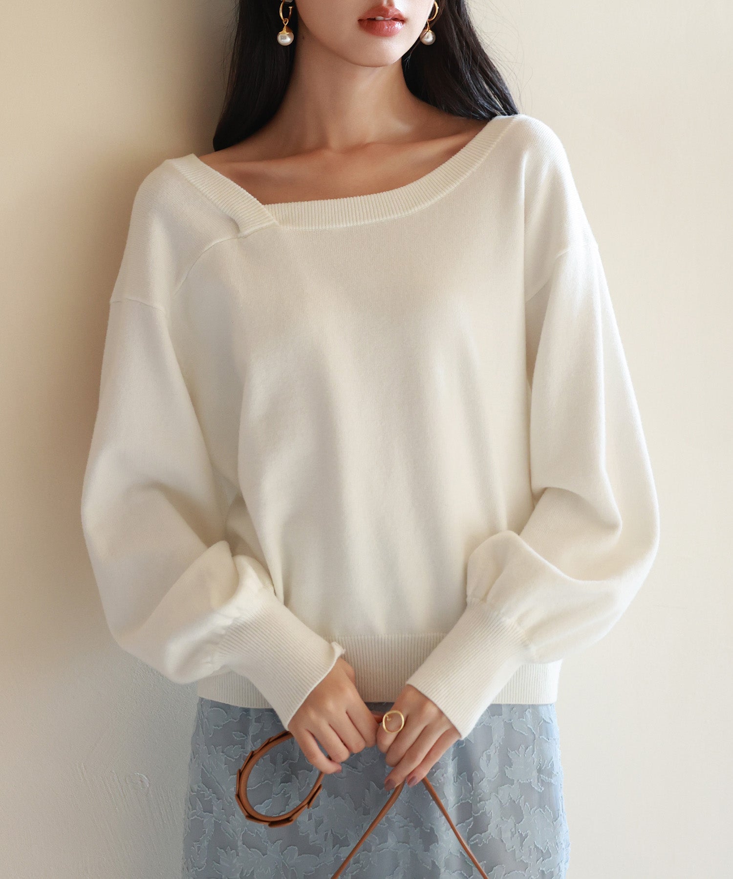 【2way】アシメトリーネックニットプルオーバーsdpxyf3007