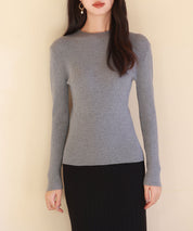 リブ編みプチハイネックニットプルオーバーsdpxyf3015 グレー