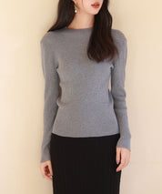 リブ編みプチハイネックニットプルオーバーsdpxyf3015 グレー