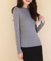 リブ編みプチハイネックニットプルオーバーsdpxyf3015 グレー