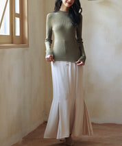 リブ編みプチハイネックニットプルオーバーsdpxyf3015 カーキ