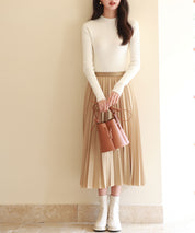 リブ編みプチハイネックニットプルオーバーsdpxyf3015 アイボリー