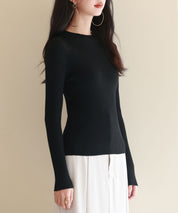 リブ編みプチハイネックニットプルオーバーsdpxyf3015 ブラック