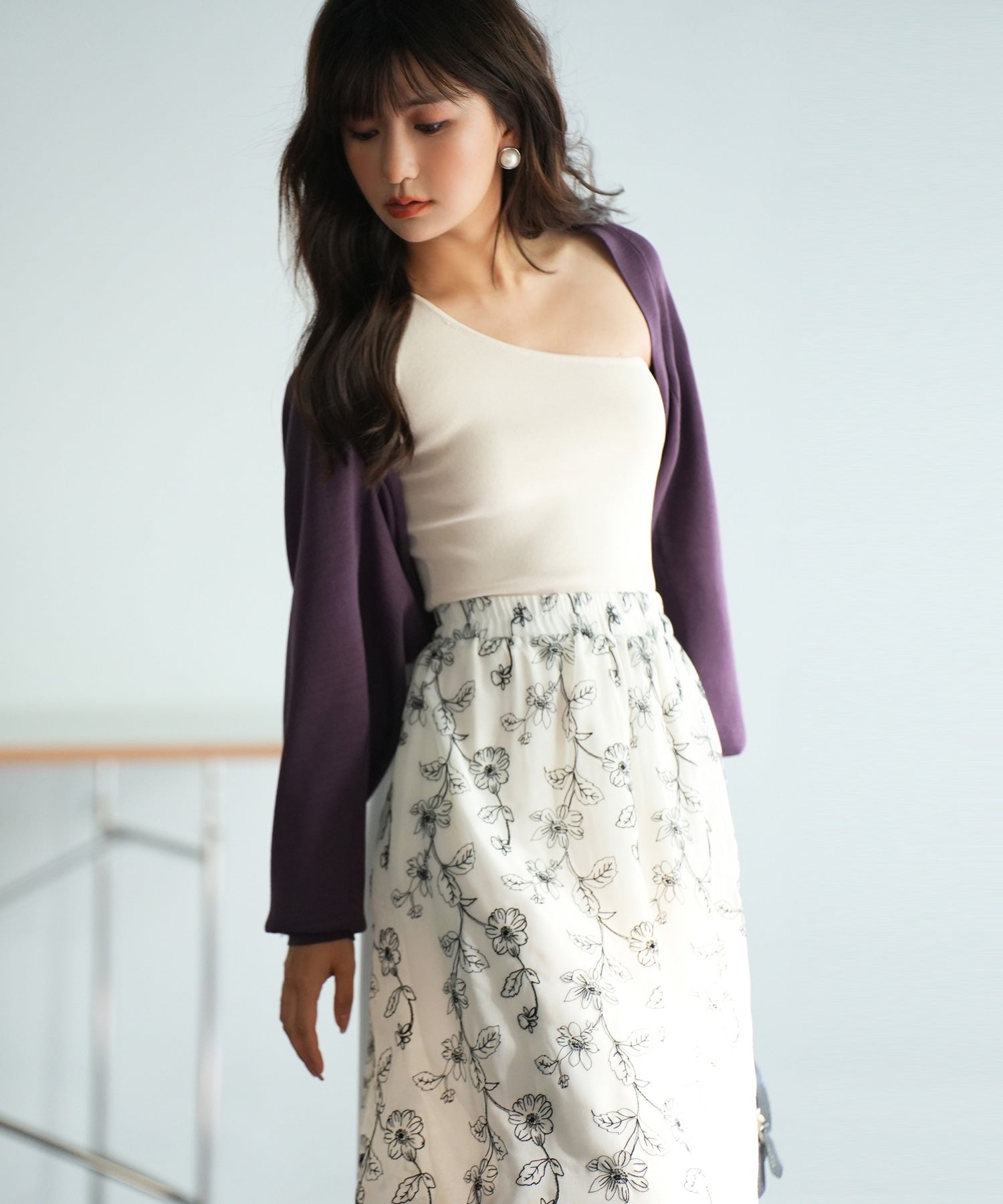 ドルマンスリーブボレロカーディガンsdpxyf6020 パープル