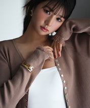 フリンジデザインニットカーディガンsdpxyf6100 ブラウン