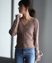 フリンジデザインニットカーディガンsdpxyf6100 ブラウン