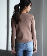 フリンジデザインニットカーディガンsdpxyf6100 ブラウン