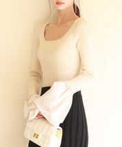 フレア袖クルーネックニットプルオーバsdpxyf6297