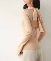 【選べる2type】前後2wayボウタイリボンニットsdpxyf6306 ブラウン