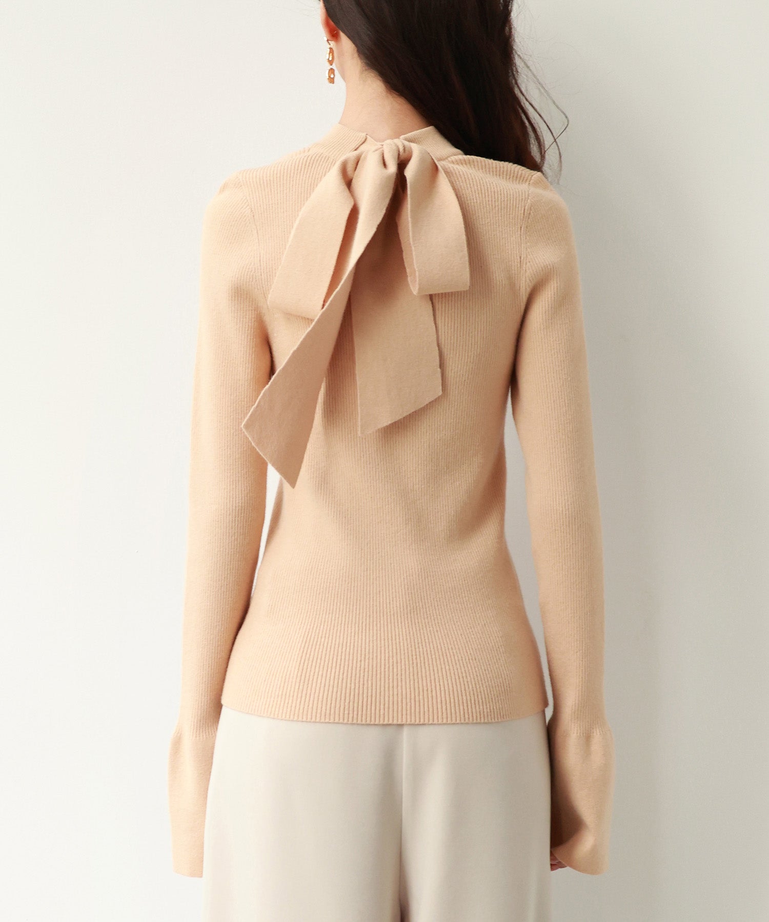 【選べる2type】前後2wayボウタイリボンニットsdpxyf6306 ブラウン