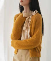 柔らかいシャギーニットカーディガンsdpxyf6310 キャメル