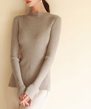 ランダムリブリブ編みニットプルオーバーsdpxyf6313 ベージュ