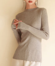 ランダムリブリブ編みニットプルオーバーsdpxyf6313 ベージュ