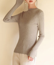 ランダムリブリブ編みニットプルオーバーsdpxyf6313 ベージュ