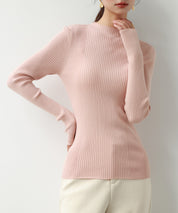 ランダムリブリブ編みニットプルオーバーsdpxyf6313 ピンク