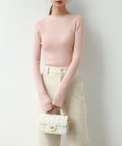 ランダムリブリブ編みニットプルオーバーsdpxyf6313 ピンク