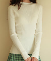 ランダムリブリブ編みニットプルオーバーsdpxyf6313 アイボリー