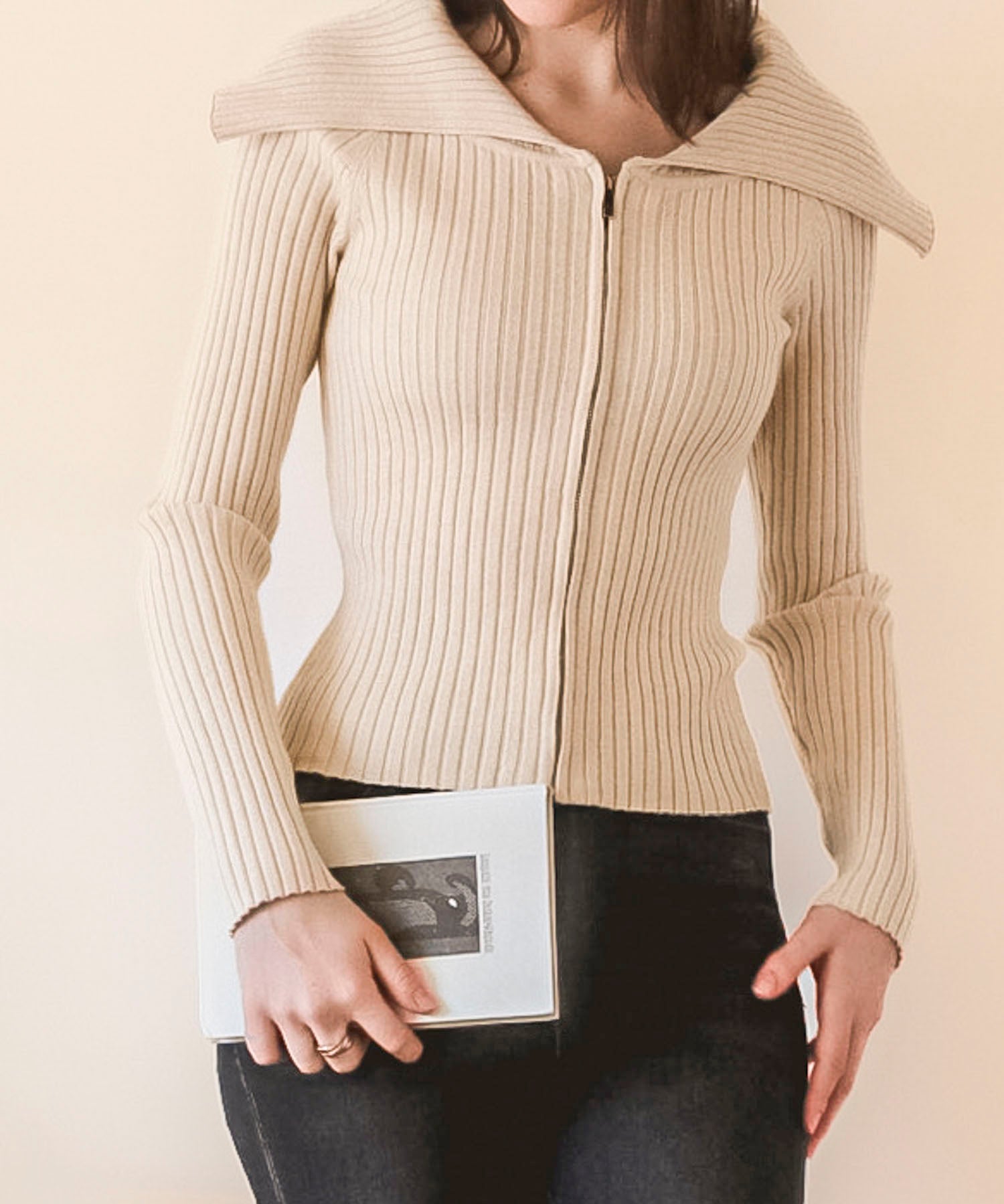 2wayジップニットプルオーバーsdpxyf6317 ベージュ