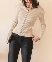 2wayジップニットプルオーバーsdpxyf6317 ベージュ