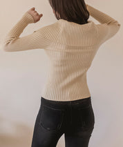 2wayジップニットプルオーバーsdpxyf6317 ベージュ