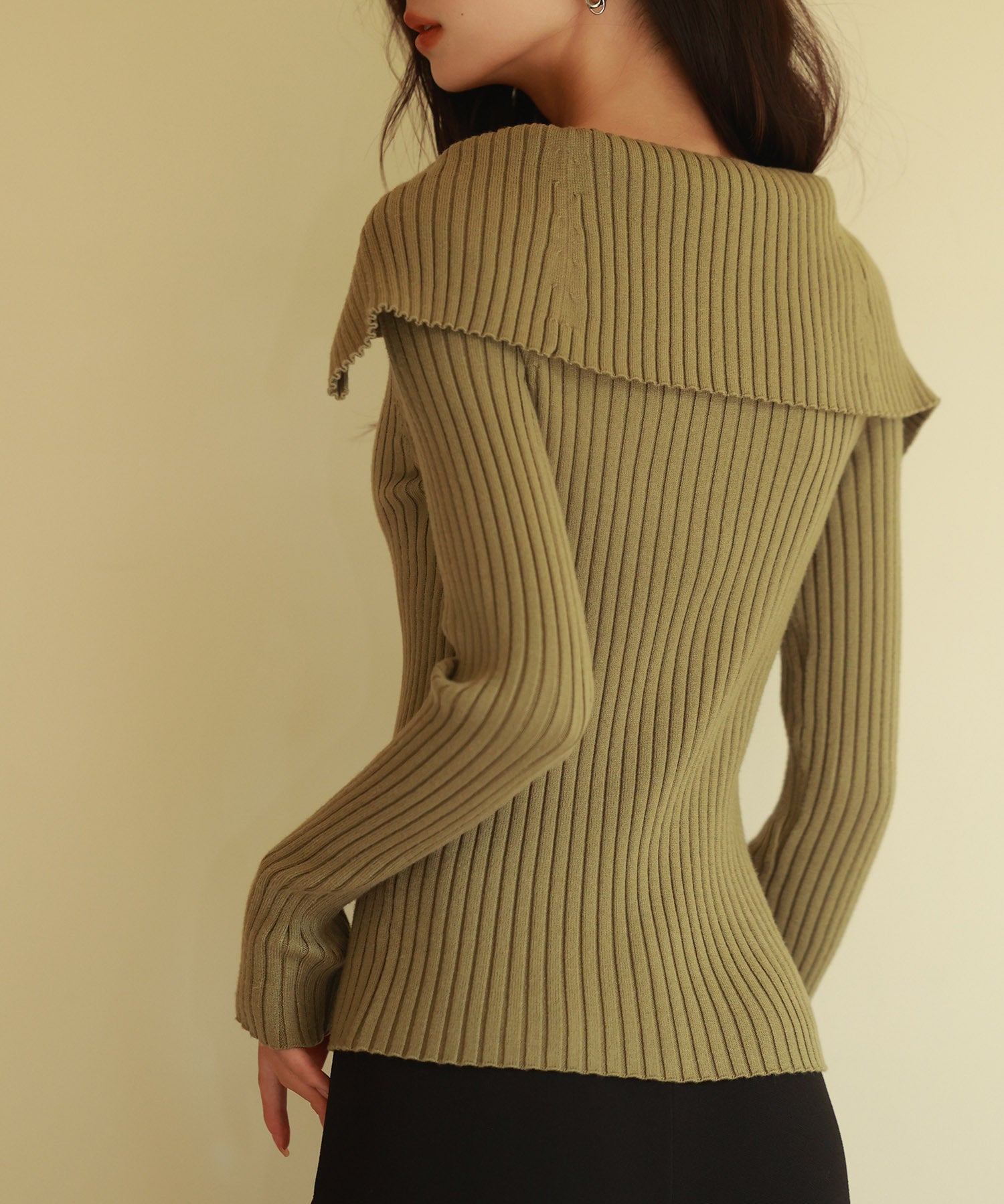 2wayジップニットプルオーバーsdpxyf6317 カーキ