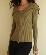 2wayジップニットプルオーバーsdpxyf6317 カーキ