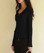 2wayジップニットプルオーバーsdpxyf6317 ブラック