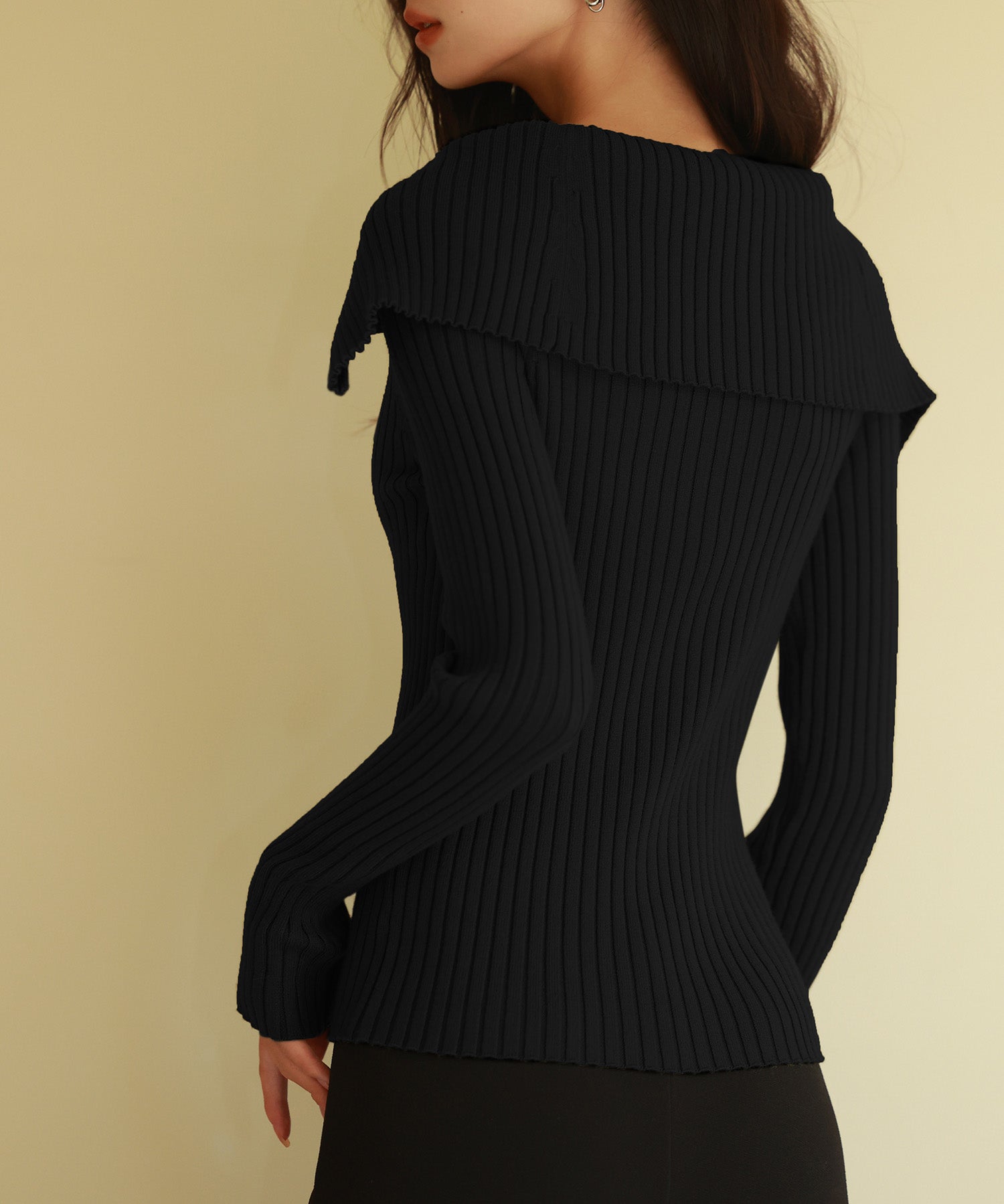 2wayジップニットプルオーバーsdpxyf6317 ブラック