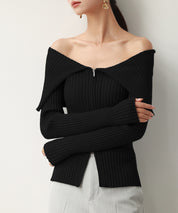 2wayジップニットプルオーバーsdpxyf6317 ブラック