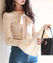 フレア袖ニットプルオーバsdpxyf6318 ベージュ