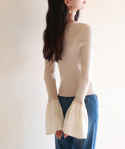 フレア袖ニットプルオーバsdpxyf6318 ベージュ