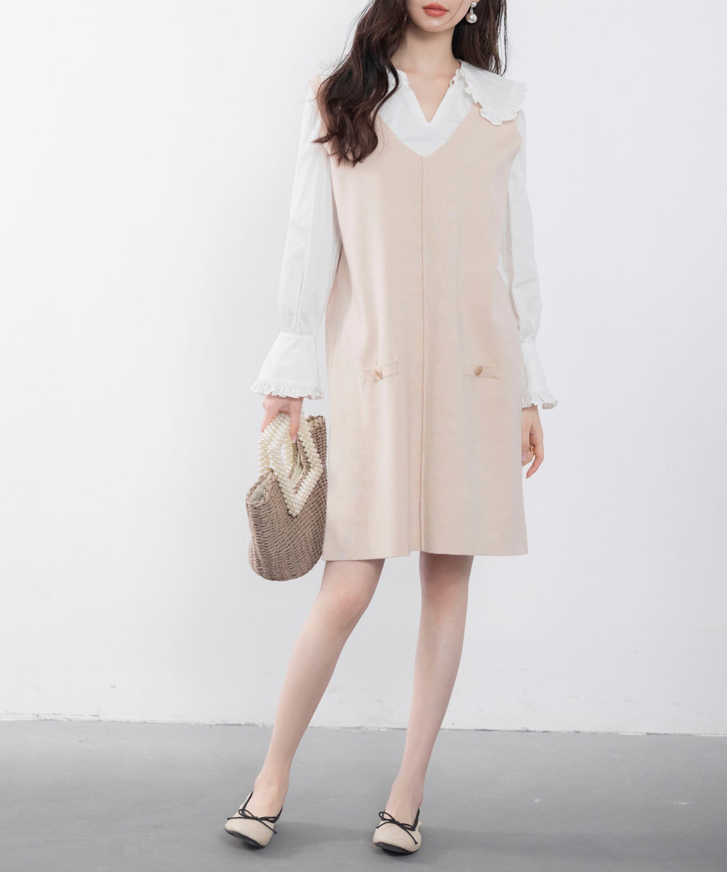 ノースリーブニットワンピースsdpxyf6320 アイボリー