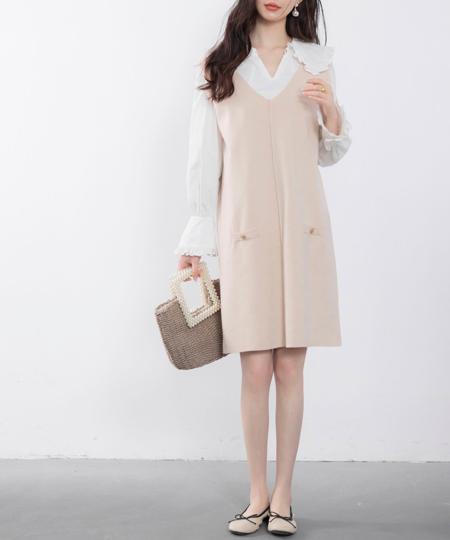 ノースリーブニットワンピースsdpxyf6320 アイボリー