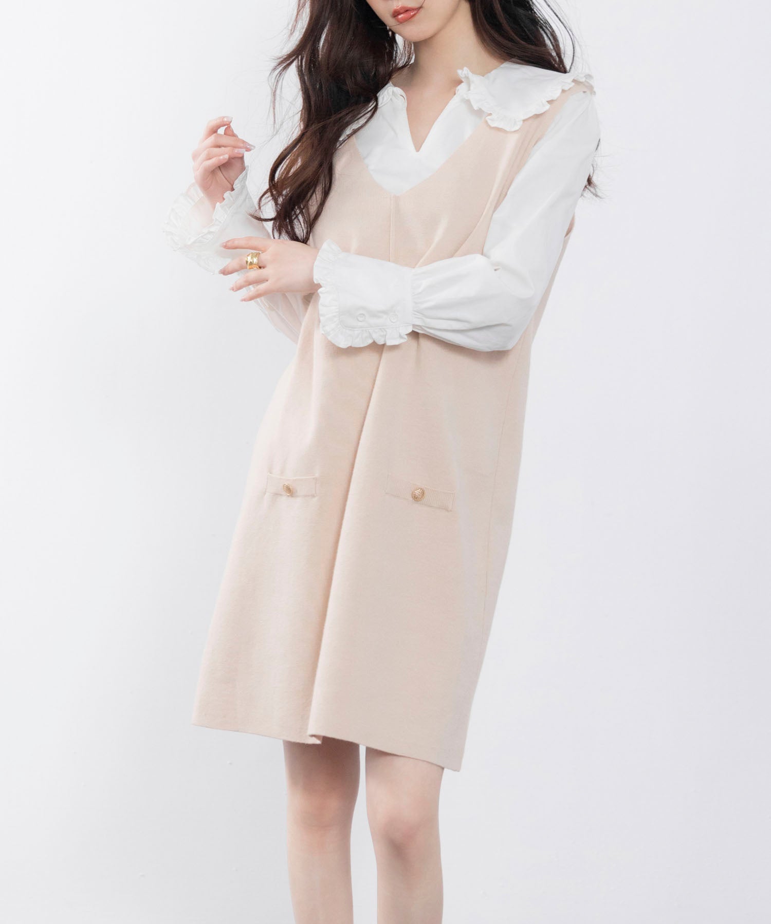 ノースリーブニットワンピースsdpxyf6320 アイボリー