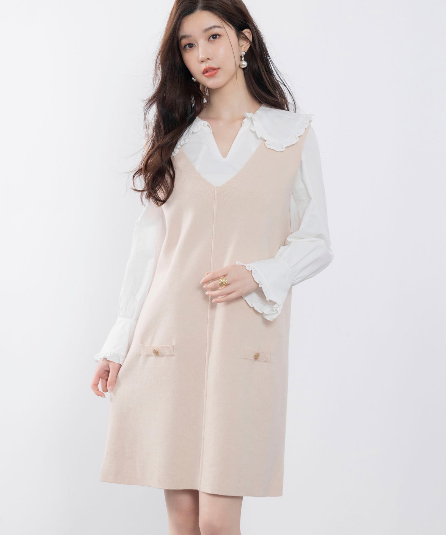 ノースリーブニットワンピースsdpxyf6320 アイボリー