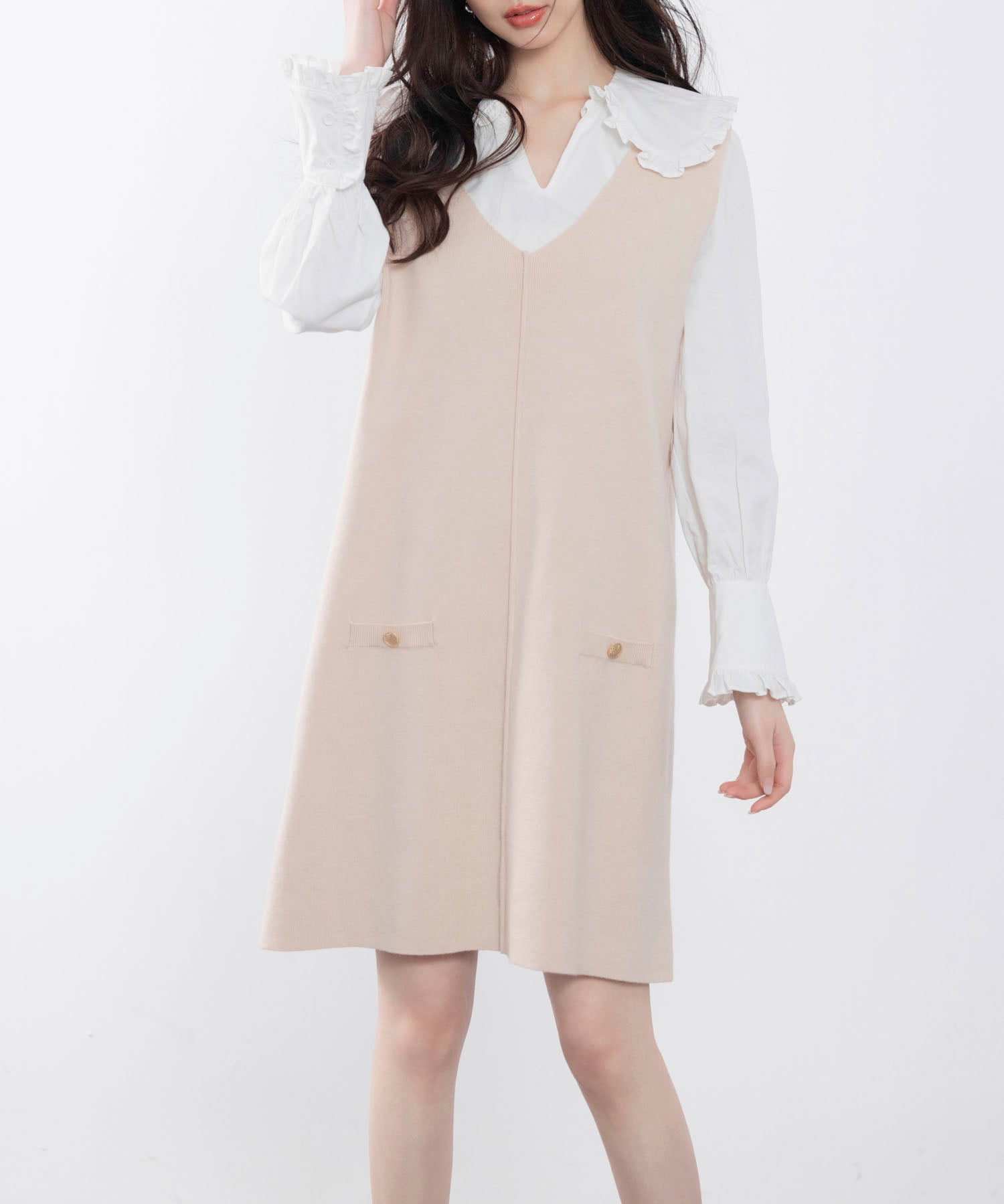 ノースリーブニットワンピースsdpxyf6320 アイボリー