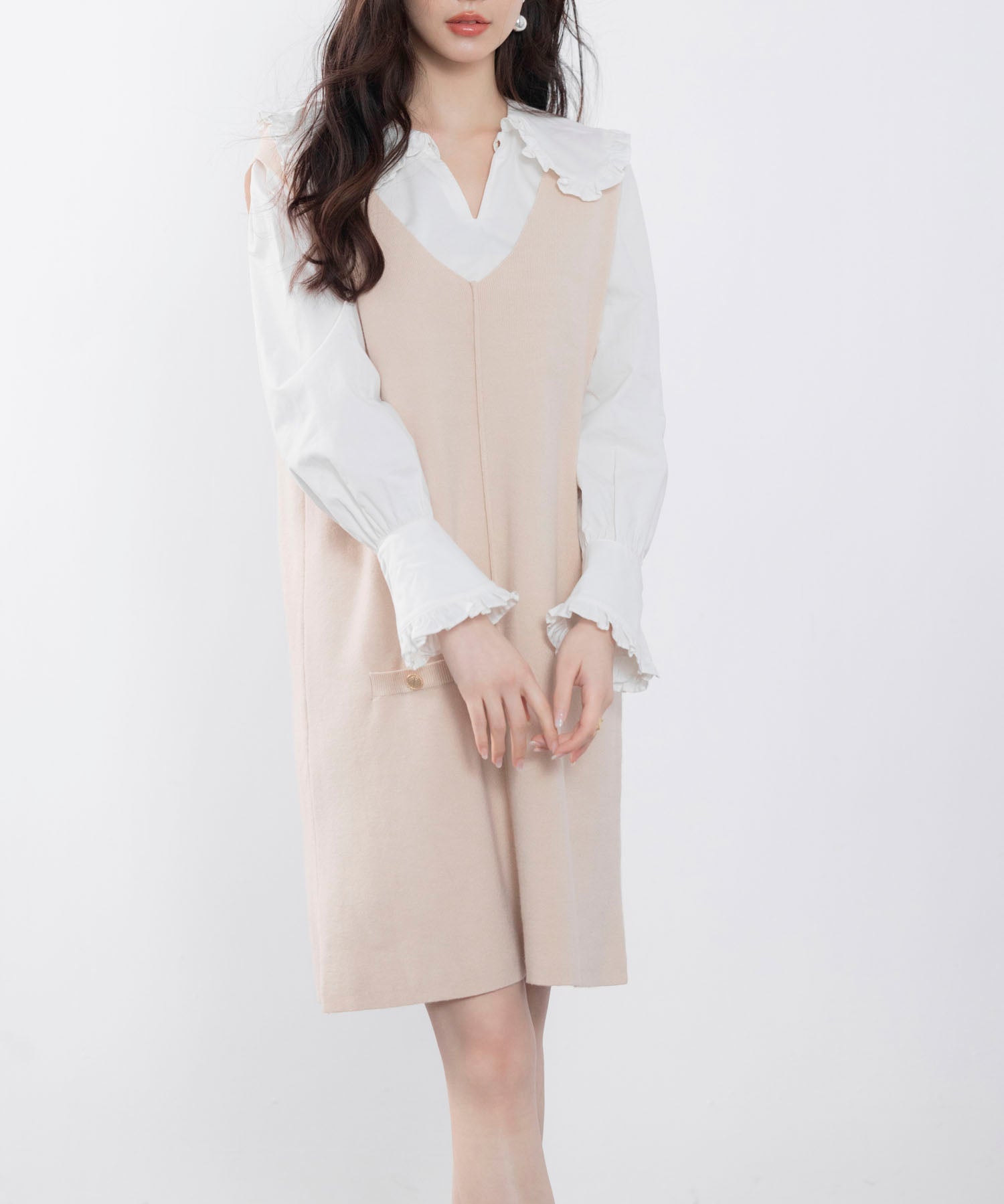 ノースリーブニットワンピースsdpxyf6320 アイボリー