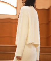 シャギークルーネックニットカーディガンsdpxyf6330 ホワイト