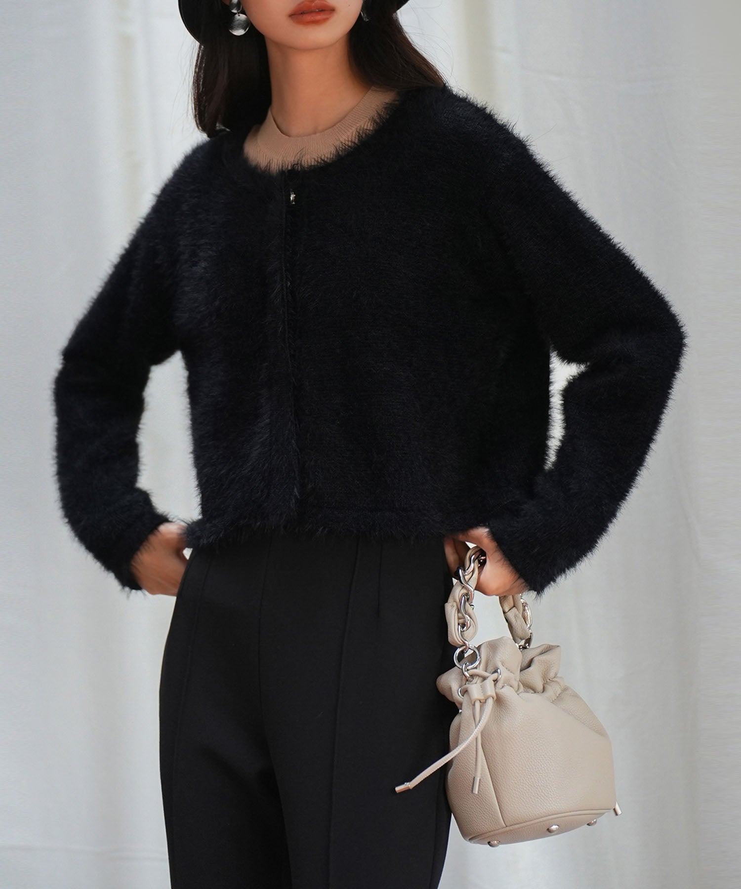 シャギークルーネックニットカーディガンsdpxyf6330-103-8